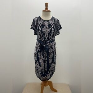 R&M Richards Black Dress with Silver Embellishments